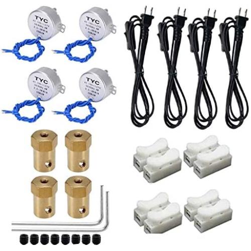 4PCS Synchronous Synchron Motor Turntable Motor Electric Synchron Motor For Cup Turner,cuptisserie,Tumbler Cup Rotator with 7mm Flexible Coupling 50/60Hz AC100~127V CCW/CW 4W(2.5-3R)