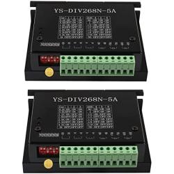 2Pcs TB6600 5A Stepper Motor Driver DC12-48V CNC Controller Nema 23 Nema17 Series Stepper Motor Single Axes 1 Phase Hybrid Metal Case CNC Engraving Machine