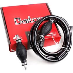 BARTOO Fuel Line Assembly,3/8in Nylon Braided Marine Fuel Hose Line Assembly with Primer Bulb for Marine Outboard Boat Motor RVs Tractors and Caravans,6FT