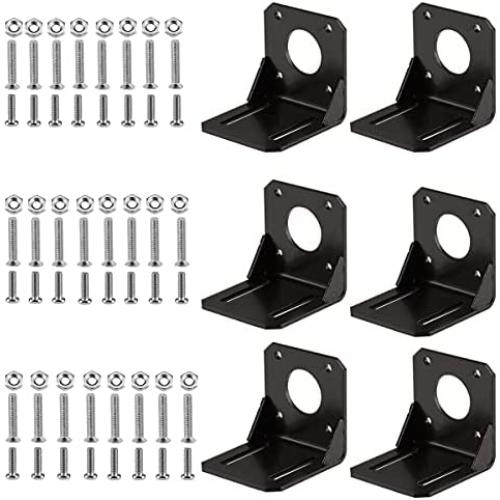 Stepper Motor Mounting Bracket, 6pcs Steel Motor Mounting Nema17 Bracket, with Mounting Screws
