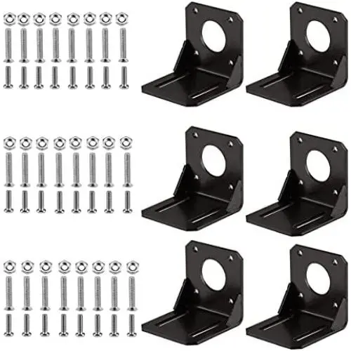 Stepper Motor Mounting Bracket, 6pcs Steel Motor Mounting Nema17 Bracket, with Mounting Screws