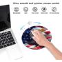 ZOXOHO Round Mouse Pad and Coasters Set, Patriotic American Flag Bald Eagle Design Mouse Pad, Non-Slip Rubber Base Mouse Pads for Laptop and Computer, Cute Design Desk Accessories