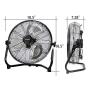 KEN BROWN 14 Inch High Velocity Floor Fan 3-Speed 360° Adjustable Tilting Powerful Airflow for Home,Residential Use, Black