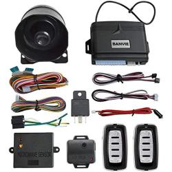 BANVIE Car Alarm System, Security Antitheft Alarm Systems with Keyless Entry, with Microwave Sensor & Shock Sensor