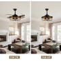 Farmhouse Industrial Ceiling Fans with Light, Siljoy 48