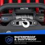 TACTIK 10,000 lb High Performance Winch with Integrated Solenoid, Steel Cable - 5.5 HP Electric Winch - 12-Foot Remote Controller - Bumper Mount Offroad Tow Recovery - Fits Jeep, Trucks, SUVs