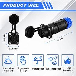 2 Set Trolling Motor Plug Receptacle Set Marine Boat Power Connector Waterproof Boat Plug 12 24 36 48 Volt Marine Plug for Freshwater Saltwater Trolling Motor Fishing Reel