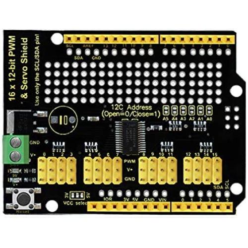 KEYESTUDIO 16-Channel 12-bit Servo Motor Driver Board I2C Interface for Arduino R3 Controller