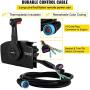 Mophorn Outboard Remote Control Side Mount 881170A13 with 14 Pin Outboard Motor Controls 15 Feet Harness Fit for Mercury Outboard Control