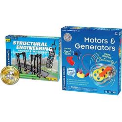Thames & Kosmos Structural Engineering: Bridges & Skyscrapers | Science & Engineering Kit | Build 20 Models | Learn About Force, Load, Blue & Motors & Generators Multi, 8.9