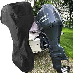 UCARE Outboard Boat Motor Cover Waterproof Boat Engine Full Covers for UP-5HP/ 8-10HP/ 15-20HP/ 25-30HP/ 40-50HP/ 60-90HP/ 100-150HP Outboard Motors (420D Oxford Fabric, 44x47x37in for UP-5HP)