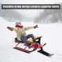 PEXMOR Snow Racer Sled, Steering Ski Sled Slider with Steel Frame, Pull Rope & Twin Brakes for Kids Age 4 & up, Teenager & Adult, 45 x 20 x 15, Red & Black
