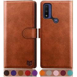 SUANPOT RFID Blocking Wallet case for (Motorola Moto G Pure 2021 ，Light Brown
