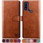 SUANPOT RFID Blocking Wallet case for (Motorola Moto G Pure 2021 ，Light Brown