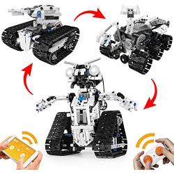 YESHIN STEM Projects for Kids Ages 8-12, 3-in-1 Remote Control Building Sets Tracked Car/Robot/Tank for Boys Age 8+, Ideal Engineering Science Learning Kit Birthday Gift for Kids (606pcs)