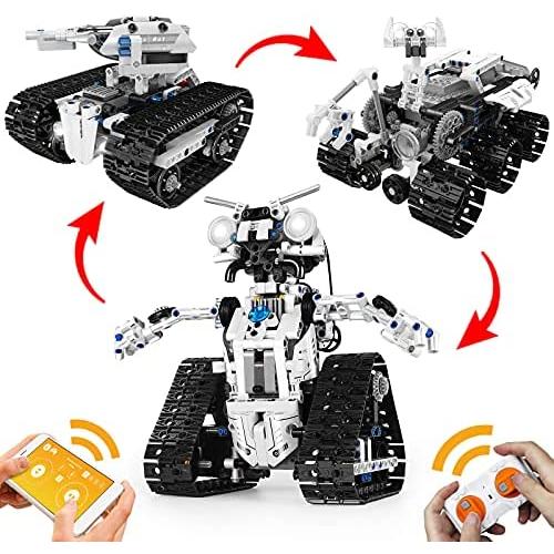 YESHIN STEM Projects for Kids Ages 8-12, 3-in-1 Remote Control Building Sets Tracked Car/Robot/Tank for Boys Age 8+, Ideal Engineering Science Learning Kit Birthday Gift for Kids (606pcs)