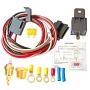 Electric Fan Wiring Kit Electric Fan Relay Kit with Thermostat Radiator Fan Sensor Switch Electric Cooling Fan Thermostat Kit Temperature Sensor Switch 185 On 175 Off, 40 AMP Waterproof Relay Kit