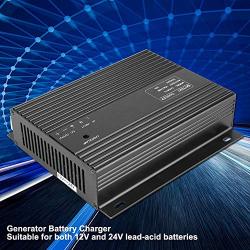 Genset Battery Charger, 12V/24V 10A Diesel Generator Genset Intelligent Battery Charger for Various Brands of 12V and 24V Lead-Acid Batteries