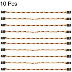 uxcell 10Pcs 34CM 3-Pin Male to Male Lead Twisted Servo Extension Cable Cord Connectors, 22AWG 60-Cores Wire for RC Futaba JR Servo
