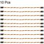 uxcell 10Pcs 34CM 3-Pin Male to Male Lead Twisted Servo Extension Cable Cord Connectors, 22AWG 60-Cores Wire for RC Futaba JR Servo
