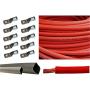 1/0 Gauge 1/0 AWG Red 10 Feet Welding Battery Pure Copper Flexible Cable + 10pcs of 3/8
