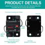 50 Amp Circuit Breaker,with Manual Reset,Waterproof, 12V-48V DC, 30-303A,for Car Marine Trolling Motors Boat ATV Manual Power Protect for Audio System Fuse
