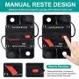 50 Amp Waterproof Circuit Breaker,with Manual Reset,12V-48V DC, for Car Marine Trolling Motors Boat ATV Manual Power Protect for Audio System Fuse