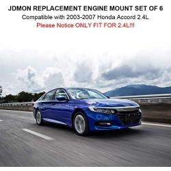 JDMON Compatible with 6Pcs Engine Motor Mount Transmission Mount Honda Accord 2.4L 2003-2007 Auto Transmission Compatible with A4509 A4510 A4516 A4517 A4526HY A4542