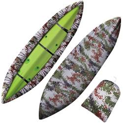 Dulcii Universal Camouflage Kayak Canoe Boat Waterproof UV Resistant Dust Storage Cover Shield, 6 Size to Choose (4.5-5.0m/14.7-16.4ft)