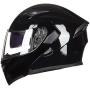ILM Motorcycle Dual Visor Flip up Modular Full Face Helmet DOT 6 Colors Model 902 (M, Gloss Black)