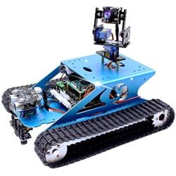 Yahboom Raspberry Pi Robotic with Camera Programmable AI Electronic DIY Tank Robot Kit for Teens Adults Compatible Pi 4 B Model 3B+ (G1 Tank Without Pi)