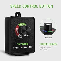 VIVOSUN Variable Speed Controller Cordless Vent Blower Speed Adjuster for Inline Duct Exhaust Fan
