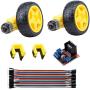 Moteur Électrique DC 3-6V à Double Axe TT Motor avec Pneus/Roues en Plastique, 40broches Homme-Femme, Support/Support Moteur, Contrôleur de Moteur (Double Axe/Biaxial) Moteur Électrique DC 3-6V à Double Axe TT Motor avec Pneus/Roues en Plastique, 40broches Homme-Femme, Support/Support Moteur, Contrôleur de Moteur (Double Axe/Biaxial)