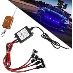 Yifengshun Super Bright 4 in 1 18MM Blue LED Eagle Eye Strobe Warning Light DRL Daytime Running Reversing Light With Wireless Remote Control for Car Truck Motorcycle DC12V