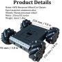 SmaringWing Premium 4WD Mecanum Wheel Robotic Chassis Kit for Arduino / Raspberry pi / Micobit, C400 96mm Omnidirectional Wheel DIY Smart RC Metal Car Chassis Platform with DC Speed Encoder Motor