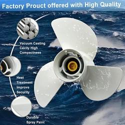 GELAIDI 13x19-K Upgrade Aluminum Outboard Propeller Compatible with Yamaha Engines 50HP-130HP, 15 Tooth, RH,3 Blades，White，No.6E5-45941-00-EL