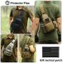 Protector Plus Tactical Sling Bag Military MOLLE Crossbody Pack Chest Shoulder Backpack with Water Bottle Holder Pouch EDC Diaper Motorcycle Bicycle Daypack (Patch Included),Black