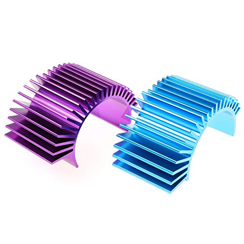 DGZZI Motor Heatsink 2PCS Racing Aluminum Electric Motor Heat Sink Radiator Cooling Fins for 540 550 3650 Motor RC Car Part