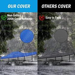 Rockvale Boat Cover, Heavy Duty 600D Trailerable Waterproof Boat Canvas, Universal Marine Grade Outboard Boat Shade for Bass Boat, Tri-Hull, V-Hull, Ski, Fishing Runabout Boat(16-18.5ft, Blue)