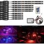 NBWDY 10Pcs RGB Motorcycle LED Light Kit Waterproof Multi-Color LED Underglow Atmosphere Lights with IR Remote Music APP Controller for Motorcycles ATVs UTVs Trikes Golf Carts Scooter