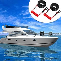 2 Pieces Stop Kill Safety Lanyard Boat Engine Emergency Stop Switch Outboard Engine Switch Lanyard Emergency Cut Off Cord Safety Lanyard Cord Replacement for Most Board Engine(Red)