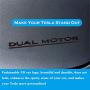 YHCDSEA Model 3 Y Dual Motor Badge Emblem Sticker Plaid Decor Compatible for Tesla Model 3 Y X S Accessories (Dual Motor-Matt Black)