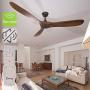 Goozegg 60-Inch Outdoor Ceiling Fan with Remote Control, 3 Solid Wood Blades, Energy DC Motor, Dark Walnut Black