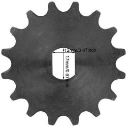 Alomejor Chain Sprocket Gear Electric Scooter Motor Engine 16 Tooth Sprocket Metal Chain Wheel for 12X17mm