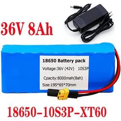 Wnicek 36V E-Bike Battery 8AH/ 14AH 500W High Power Rechargeable Lithium-ion Battery with 42V Charger Fit for 500W 350W 250W 200W Motor for Scooters Electric Tools Electric Tricycles