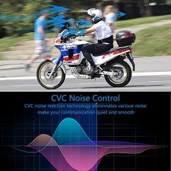 Motorcycle Bluetooth Headset，Wipeeyes E1 Bluetooth Helmet Intercom Headset with CVC Noise Cancellation Stereo Music IPX6 Waterproof for Full face Helmet