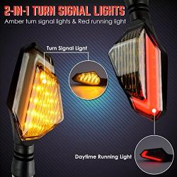 Acelane Motorcycle Led Turn Signal Lights Blinkers Front Rear Indicators 12V Universal Amber Red Lights for Motorbike Yamaha Scooter Harley Cruiser Honda Kawasaki BMW Suzuki (Pack of 2)