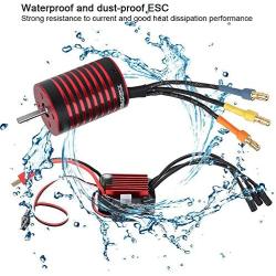Tbest Motor ESC Set, 2838 4700KV RC Brushless Motor 35A Waterproof ESC 1/14 1/16 RC Car Parts Accessories