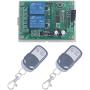 433Mhz Wireless Switch DC 12V 2CH Wireless Remote Control Switch, DC12V Relay Receiver Module, Transmitter Toggle ON Off Relay 433MHz (2X Remote Control 433MHz)