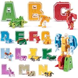 REVVIT Alphabet Animals | Action Figure Robots Educational Letters Preschool Stem ABC Montessori Classroom Fun Teaching Toy | A-N 14 Pieces